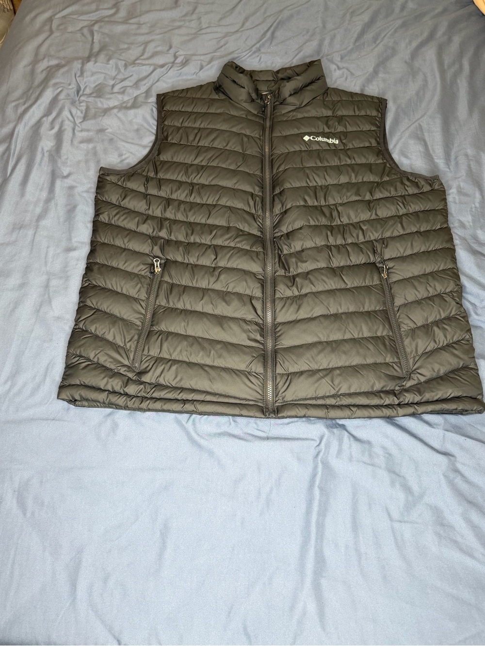 Columbia Omni-Heat Men's Black Puffer Vest XXL Lightweight Zipped Pockets